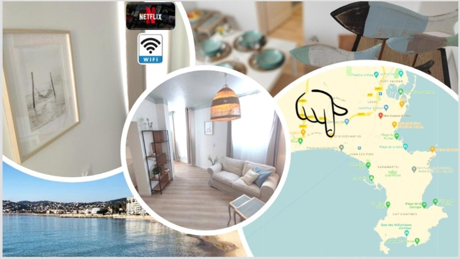 Plage & Confort 3 Pieces Parking Clim Et Wifi Antibes Exteriér fotografie